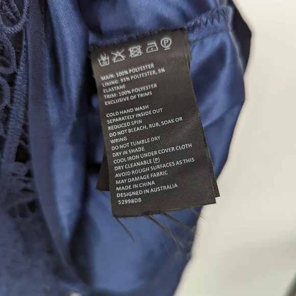 Bardot | NWT Koko Floral Lace Navy Blue Sleeveless Midi Dress - Picture 8 of 10